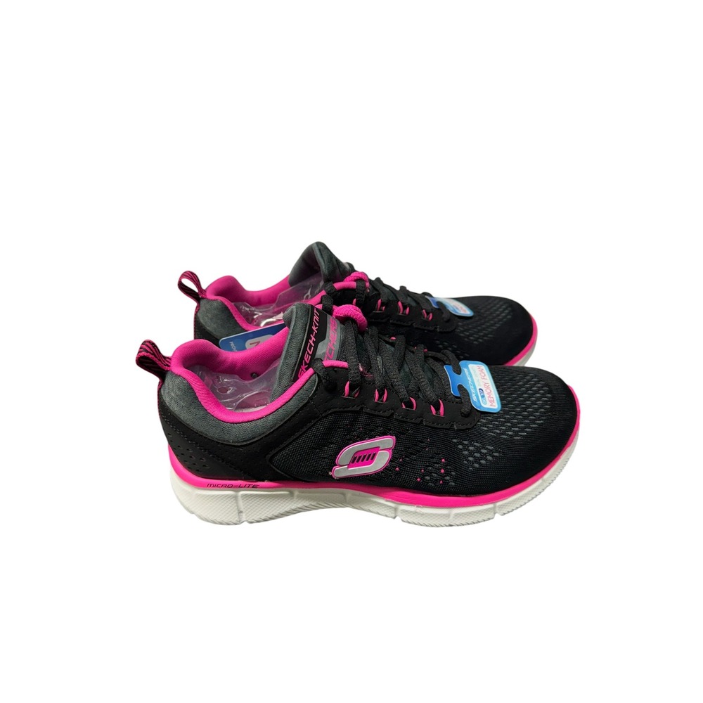Sketchers SN11897 Sneakers Size 5 New Black with Hot Pink - Picture 2 of 6